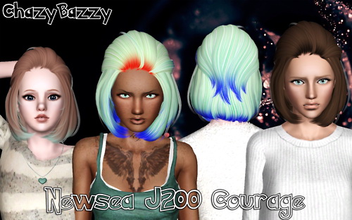 Newsea`s J200 Courage hairstyle retextured by Chazy Bazzy for Sims 3