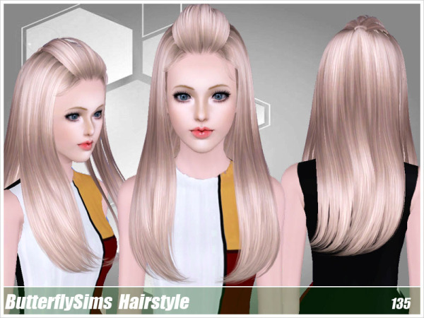 Wrapped bangs hairstyle 135 by Butterfly Sims for Sims 3