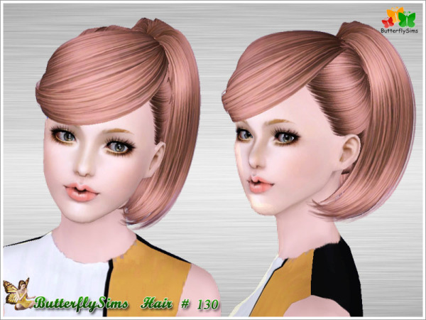 Romantic Ponytail hairstyle 130 by Butterfly for Sims 3