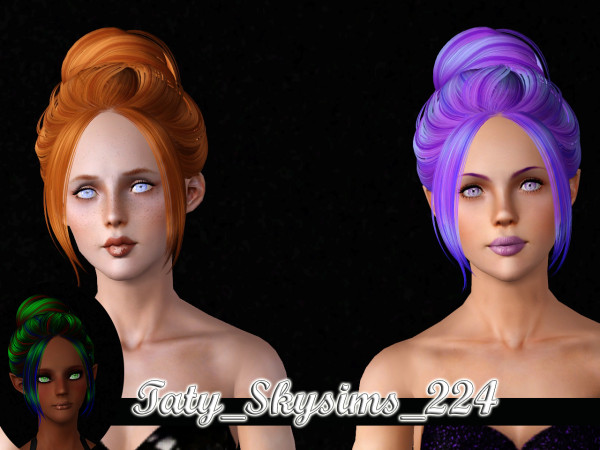 Skysims 201 and 224 hairstyle retextured by Taty for Sims 3