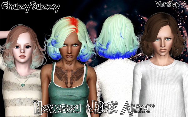 Newsea`s J202 Amor hairstyle retextured by Chazy Bazzy for Sims 3