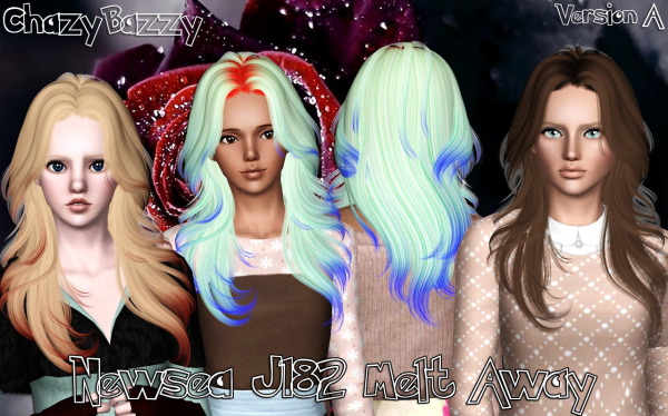 Newsea`s J182 Melt Away hairstyle retextured by Chazy Bazzy for Sims 3