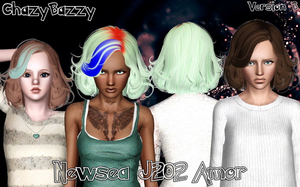 Newsea`s J202 Amor hairstyle retextured by Chazy Bazzy for Sims 3