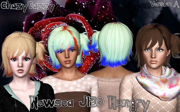 Newsea`s J180 Hungry hairstyle retextured by Chazy Bazzy for Sims 3