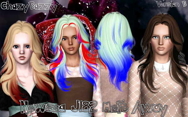 Newsea`s J182 Melt Away hairstyle retextured by Chazy Bazzy for Sims 3