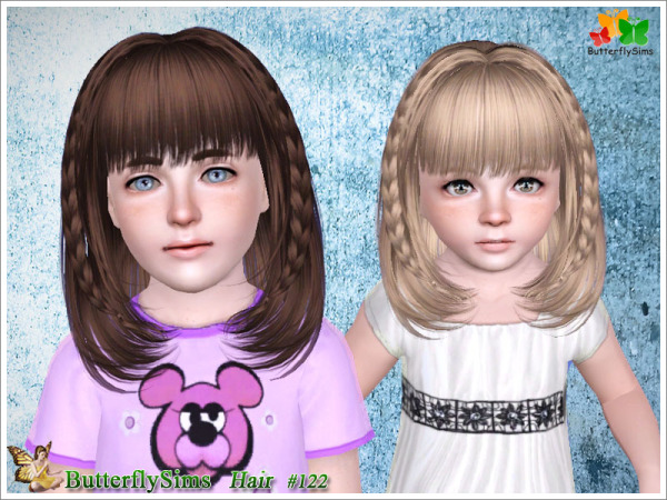 Bob with braids Hairstyle 122 by Butterfly Sims for Sims 3