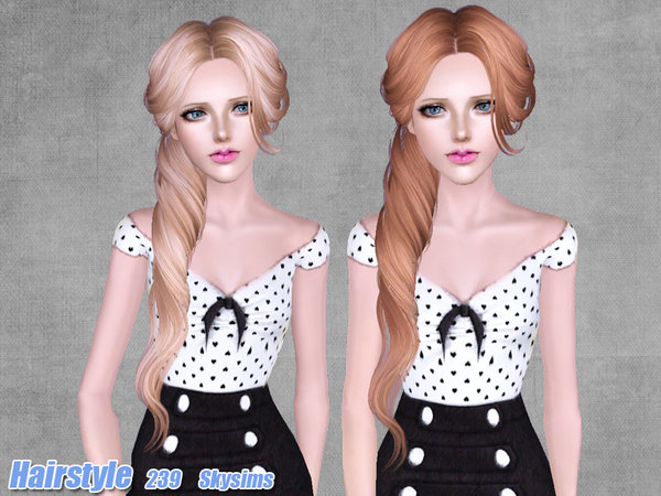 Tornado side ponytail hairstyle 239 by Skysims by The Sims Resource for Sims 3