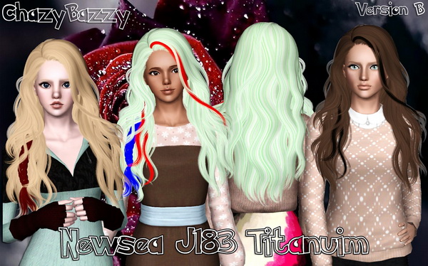 Newsea`s J183 Titanuim hairstyle retextured by Chazy Bazzy for Sims 3
