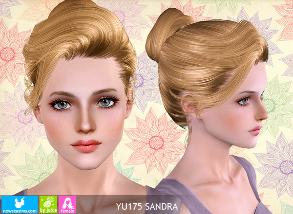 Elegant bun YU175 Sandra hairstyle by NewSea for Sims 3