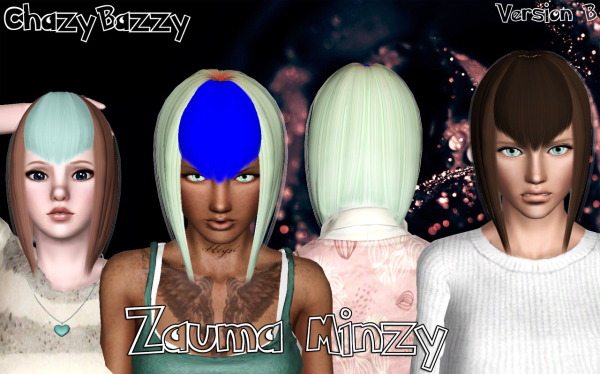 Zauma`Minzy hairstyle retextured by Chazy Bazzy for Sims 3