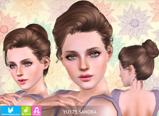 Elegant bun YU175 Sandra hairstyle by NewSea - Sims 3 Hairs