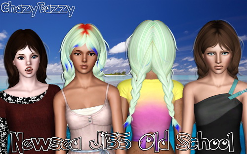 Newsea J155 Old School hairstyle retextured by Chazy Bazzy for Sims 3