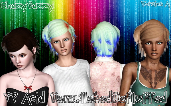Newsea`s J185 Acid hairstyle retextured by Chazy Bazzy for Sims 3