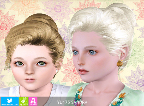Elegant bun YU175 Sandra hairstyle by NewSea for Sims 3