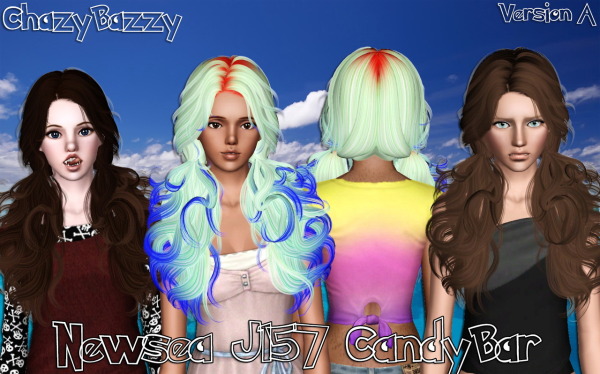 Newsea J157 Candy Bar hairstyle retextured by Chazy Bazzy for Sims 3