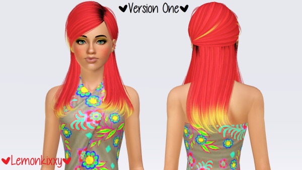 Skysims 031 hairstyle retextured by Lemonkixxy for Sims 3