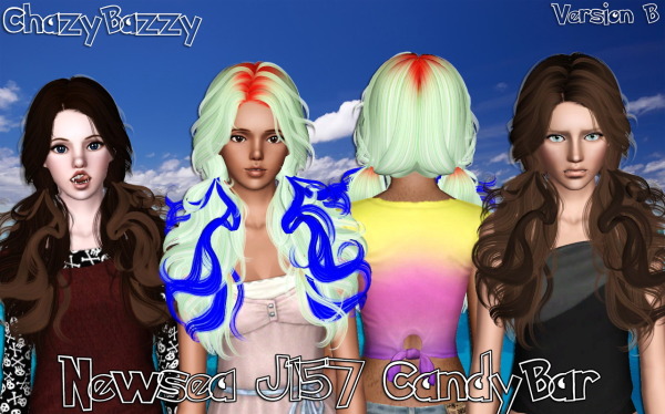 Newsea J157 Candy Bar hairstyle retextured by Chazy Bazzy for Sims 3