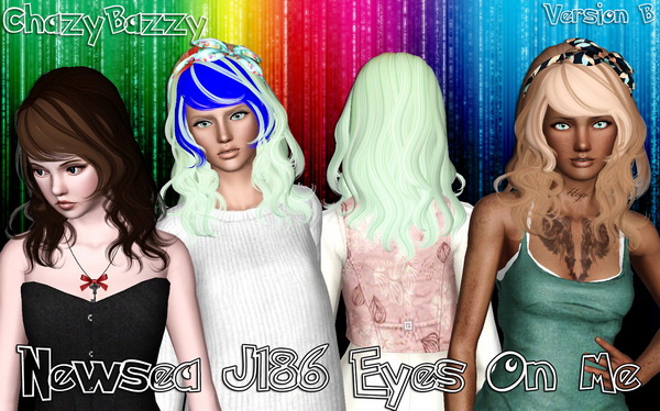Newsea`s J186 Eyes On Me hairstyle retextured by Chazy Bazzy for Sims 3