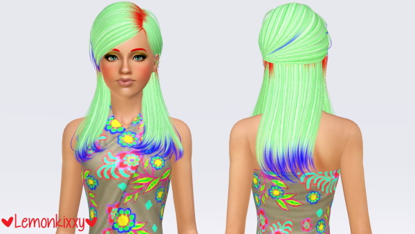 Skysims 031 hairstyle retextured by Lemonkixxy for Sims 3