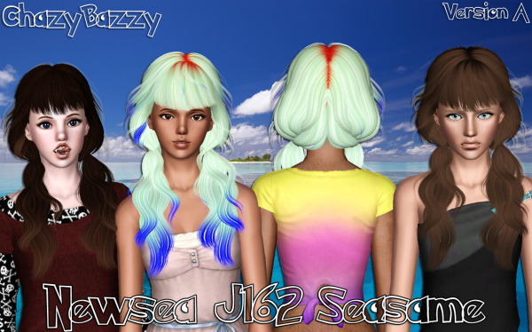 Newsea`s J162 Seasame hairstyle retextured by Chazy Bazzy for Sims 3