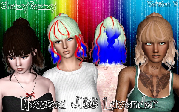 Newsea`s J188 Lavender hairstyle retextured by Chazy Bazzy for Sims 3