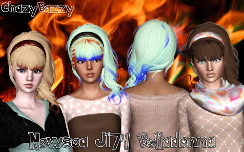 Newsea J174 Belladonna hairstyle retextured by Chazy Bazzy for Sims 3