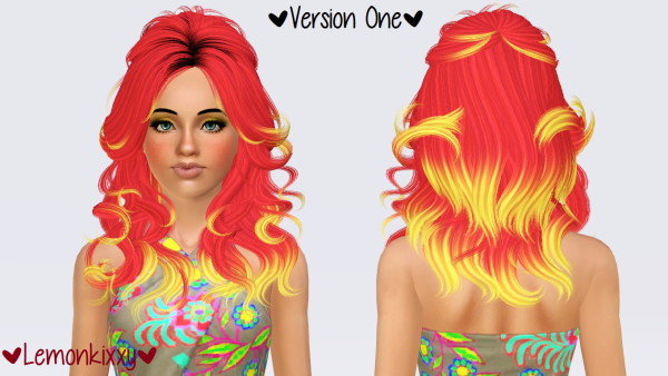 Newsea`s J203 Stardust hairsye retextured by Lemonkixxy for Sims 3