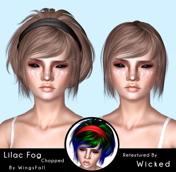 Lilac Fog   Normal and Chopped hairstyle by Magically for Sims 3