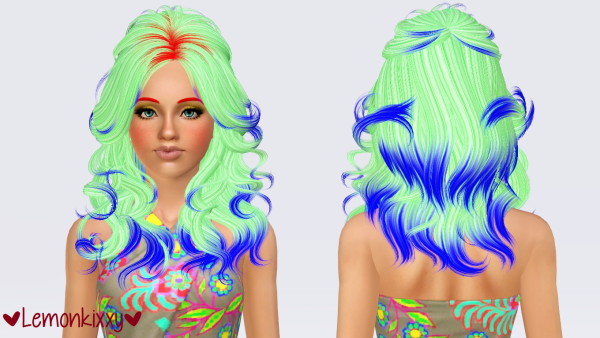 Newsea`s J203 Stardust hairsye retextured by Lemonkixxy for Sims 3
