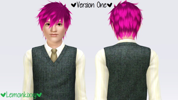 Kijiko Japanese Bobtail C hairstyle retextured by Lemonkixxy`s Lair for Sims 3