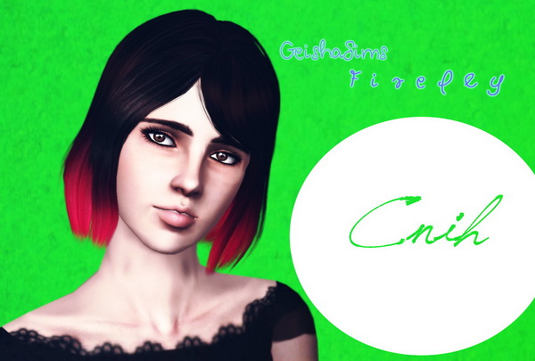 Geishasims Firefly hairstyle retextured by Thecnihs for Sims 3