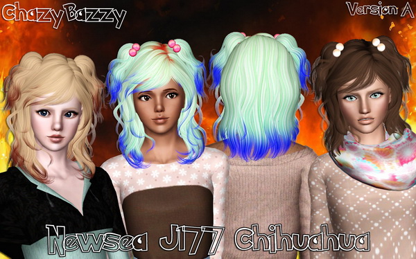 Newsea J177 Chihuahua hairstyle retextured by Chazy Bazzy for Sims 3