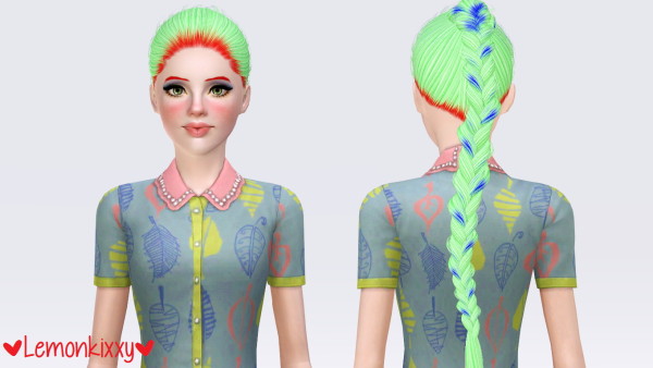 Alesso`s Apple hairstyle retextured by Lemonkixxy for Sims 3