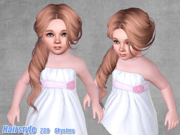Tornado side ponytail hairstyle 239 by Skysims by The Sims Resource for Sims 3