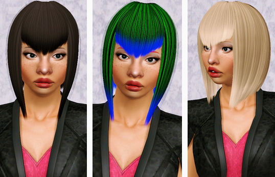 Zauma’s Minzy hairstyle retextured by Beaverhausen for Sims 3