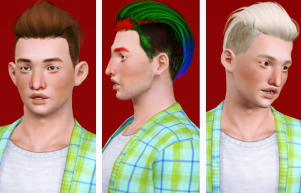 Newsea’s Macho hairstyle retextured by Beaverhausen for Sims 3