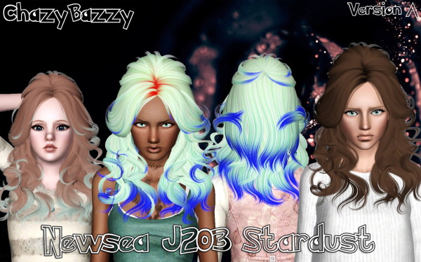 Newsea`s J203 Stardust hairstyle retextured by Chazy Bazzy for Sims 3