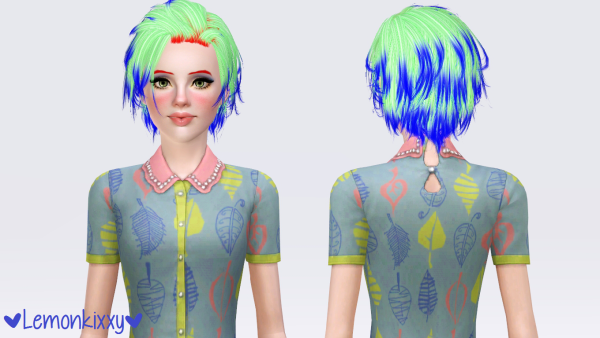 Kijiko`s Cymric hairstyle retextured by Lemonkixxy for Sims 3