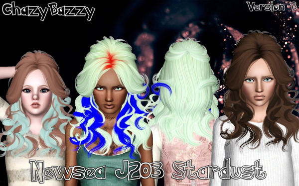 Newsea`s J203 Stardust hairstyle retextured by Chazy Bazzy for Sims 3