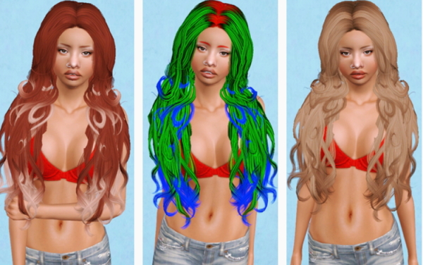Newsea’s Canalis hairstyle retextured by Beaverhausen for Sims 3