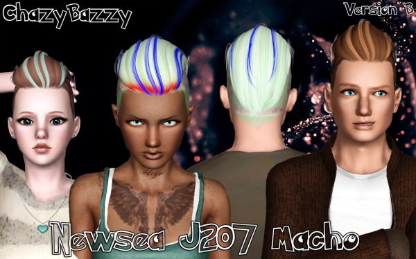 Newsea`s J207 Macho hairstyle retextured by Chazy Bazzy for Sims 3