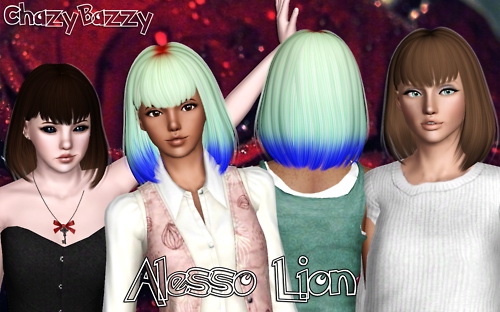 Alesso`s Lion hairstyles retextured by Chazy Bazzy for Sims 3