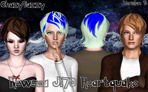 Newseas J170 Heartquake hairstyle retextured by Chazy Bazzy for Sims 3