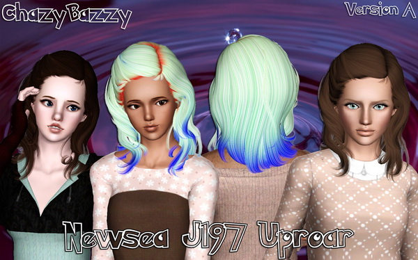 Newseas J197 Uproar hairstyle retextured by Chazy Bazzy for Sims 3