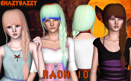 Raon 10 hairstyle retextured by Chazy Bazzy for Sims 3