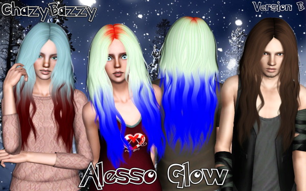 Alesso`s Glow hairstyle retextured by Chazy Bazzy for Sims 3