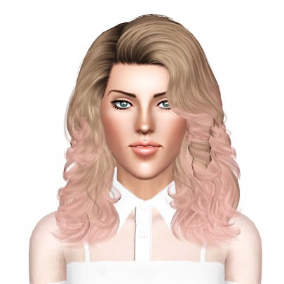 Cazy`s Porcelain heart hairstyle retextured by July Kapo - Sims 3 Hairs