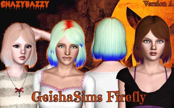Geishasims Firefly hairstyle retextured by Chazy Bazzy for Sims 3