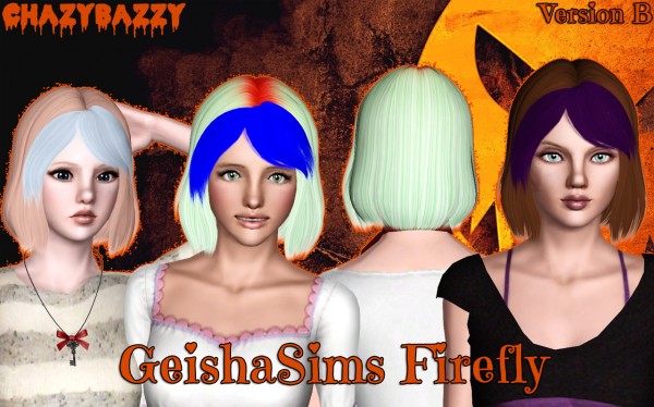 Geishasims Firefly hairstyle retextured by Chazy Bazzy for Sims 3