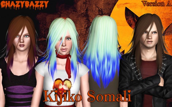 Kijiko`s Somali hairstyle retextured by Chazy Bazzy for Sims 3